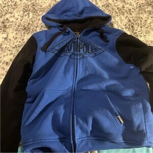 Men’s South Pole Faux Fur Lined Sweatshirt Size Large.